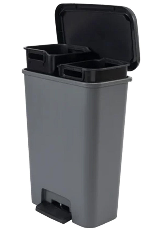 Curver Compatta 50L Duo 23+23L Recycling Bin - Grey