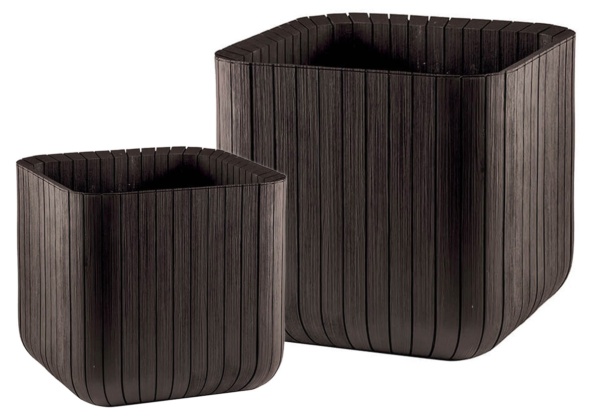 Keter Cube Planter - Set of 2 (S+M) - Brown