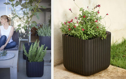 Keter Cube Planter - Brown (Small)