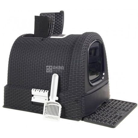 Curver Rattan Style Cat Litter Box - Graphite