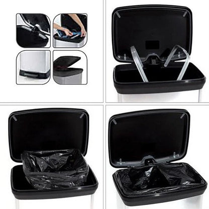 PRE ORDER MAR. - CURVER Rectangular Pedal Bin - 50L - Steel Look