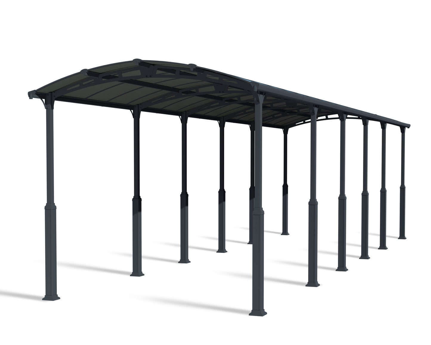 Alpine Carport 3.6m x 12.9m - Grey Frame With Grey Roof