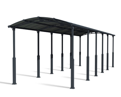 Alpine Carport 3.6m x 12.9m - Grey Frame With Grey Roof
