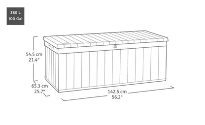 PRE ORDER: NOV. -  Keter Signature 380L Storage Box - Venetian Grey