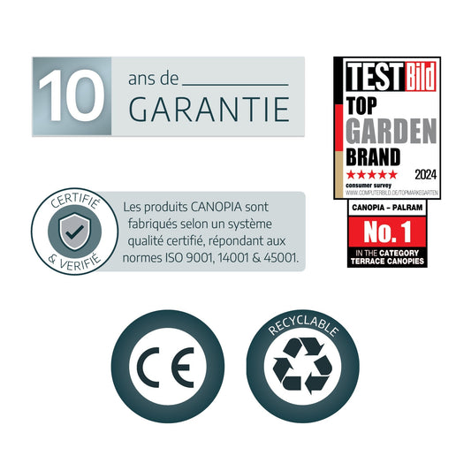 Feria Patio Cover 4.3m x 3m - Grey Frame With Clear Roof - mazeproducts