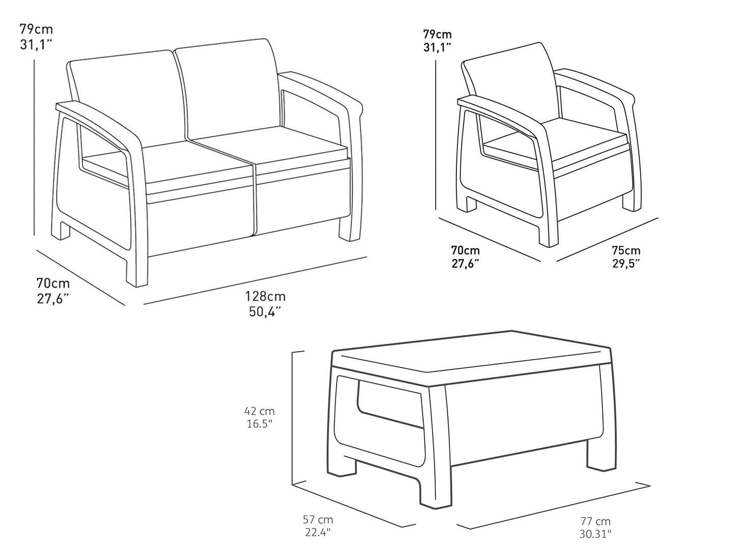 Keter Corfu 4 Seater Lounge Set