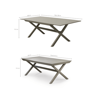Keter Barcelona Metaline Extendable Dining Set - Cappuccino