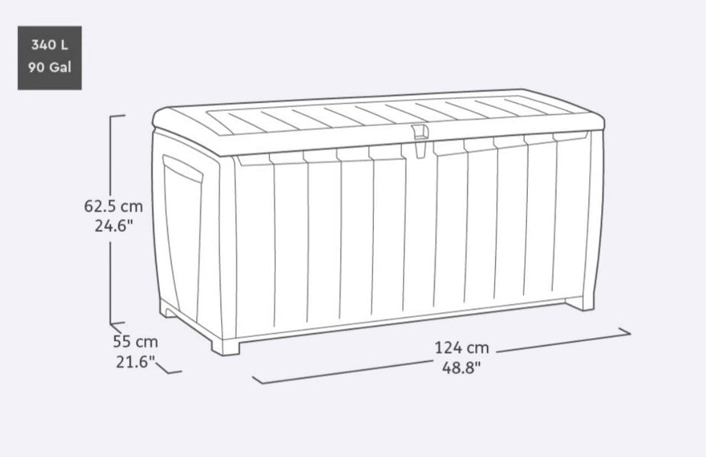 Keter Novel 340L Storage Box- Grey – mazeproducts