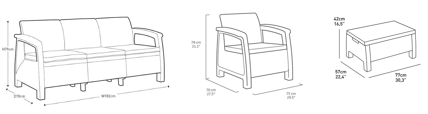 PRE ORDER: OCT. - Keter Corfu 5 Seater Lounge Set