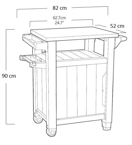 Keter Unity Classic Outdoor BBQ Prep Bench and Storage Unit
