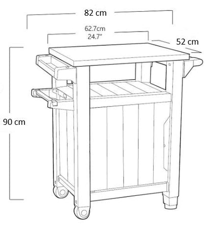 Keter Unity Classic Outdoor BBQ Prep Bench and Storage Unit