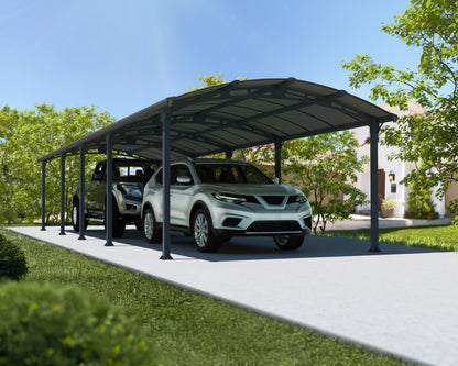 Arcadia Carport 3.6m x 10.8m - Grey Frame With Grey Roof