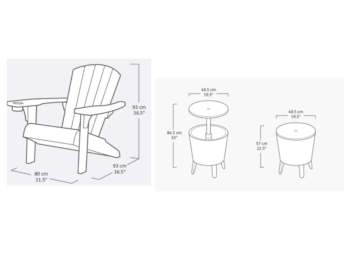 Keter Alpine Graphite Adirondack Set