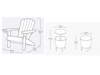 Keter Alpine Graphite Adirondack Set