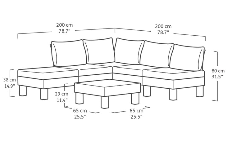Keter Elements 5 Seater Modular Lounge Set