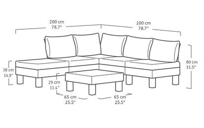 Keter Elements 5 Seater Modular Lounge Set