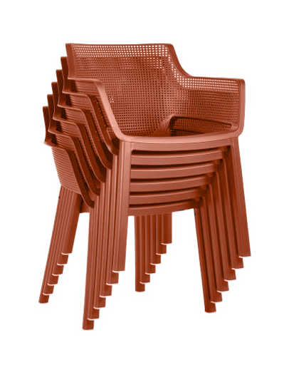 Keter Elisa Dining Chair: Terracotta - 6 PACK