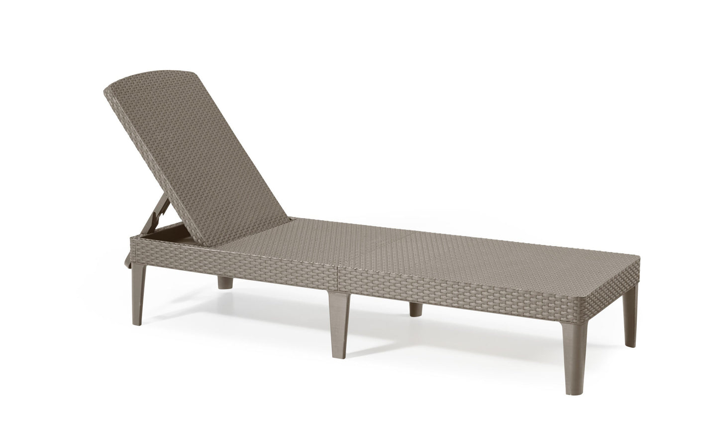PRE ORDER: SEP. - Keter Jaipur Outdoor Sun Lounger with Cushion - Cappuccino - 2 Pack