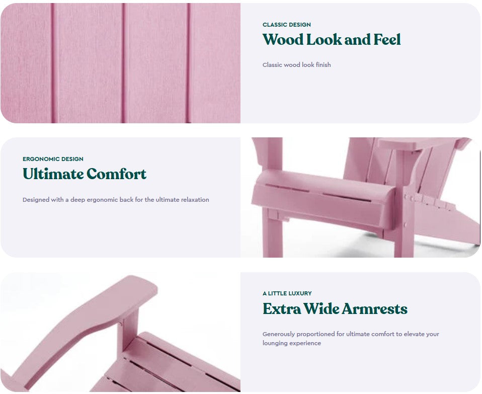 Keter Alpine Adirondack Chair - Pink