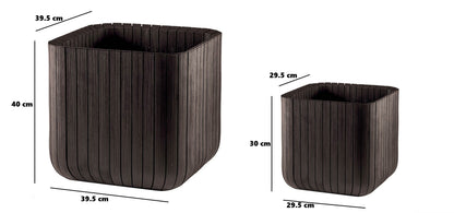 Keter Cube Planter - Set of 2 (S+M) - Brown