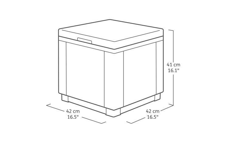Keter Ice Cube Cooler - Side Table  - Graphite/White