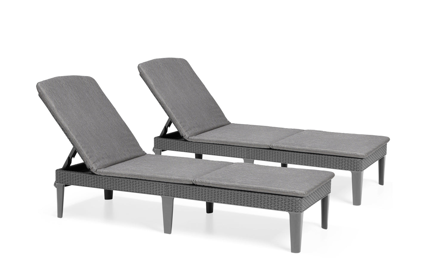 PRE ORDER: SEP. - Keter Jaipur Outdoor Sun Lounger with Cushion - 2 Pack