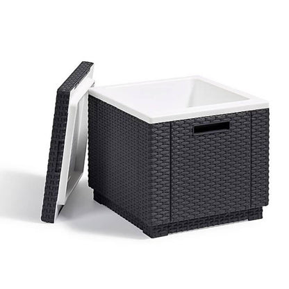 Keter Ice Cube Cooler - Side Table  - Graphite/White