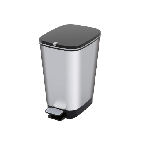 PRE ORDER: OCT. - Curver Chic 10L Pedal Bin - Steel Look