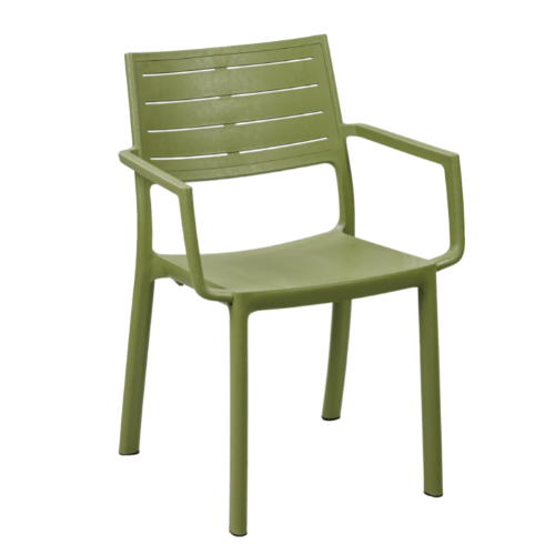 PRE ORDER: SEP. - Keter Metaline Metal Look Dining Chair: Green - 6 Pack