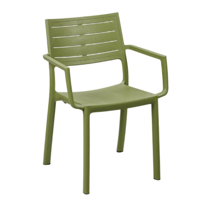 PRE ORDER: SEP. - Keter Metaline Metal Look Dining Chair: Green - 6 Pack