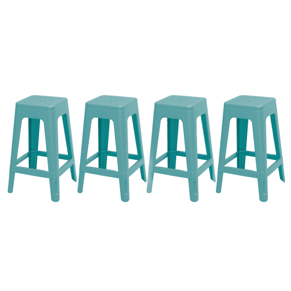 Keter Lucca Indoor/Outdoor Bar Stool - Blue - 4 pack
