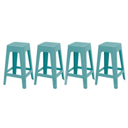 Keter Lucca Indoor/Outdoor Bar Stool - Blue - 4 pack