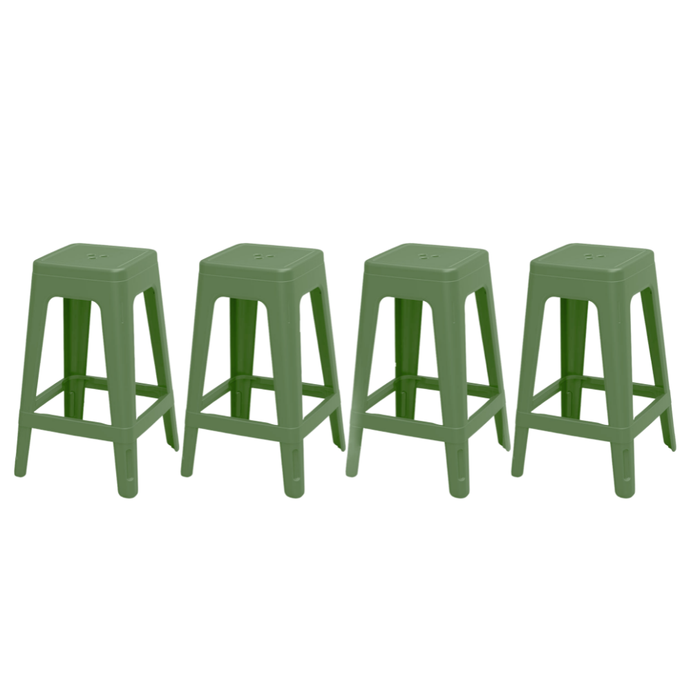Keter Lucca Indoor/Outdoor Bar Stool - Green- 4 pack