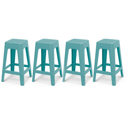 Keter Lucca Indoor/Outdoor Bar Stool - Blue - 4 pack