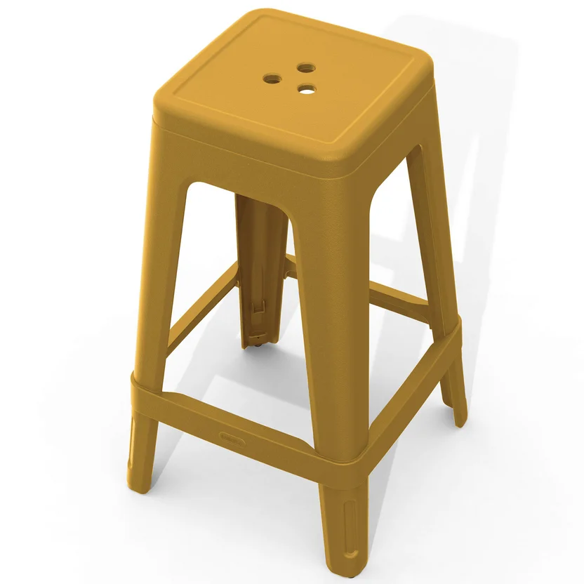 PRE ORDER: OCT. - Keter Lucca Indoor/Outdoor Bar Stool - Amber Yellow-4 Pack