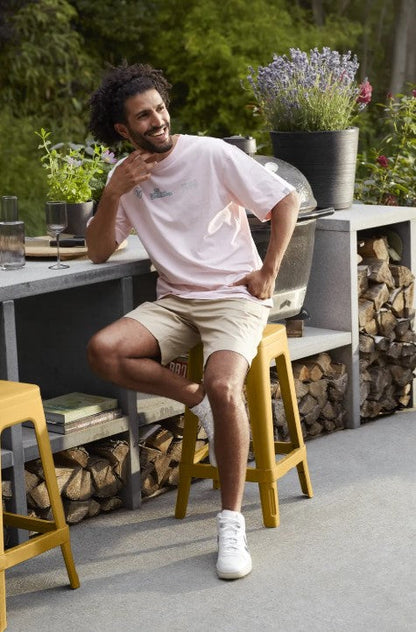 PRE ORDER: OCT. - Keter Lucca Indoor/Outdoor Bar Stool - Amber Yellow-4 Pack