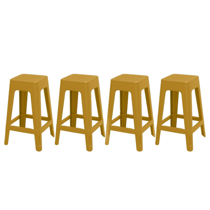 PRE ORDER: OCT. - Keter Lucca Indoor/Outdoor Bar Stool - Amber Yellow-4 Pack
