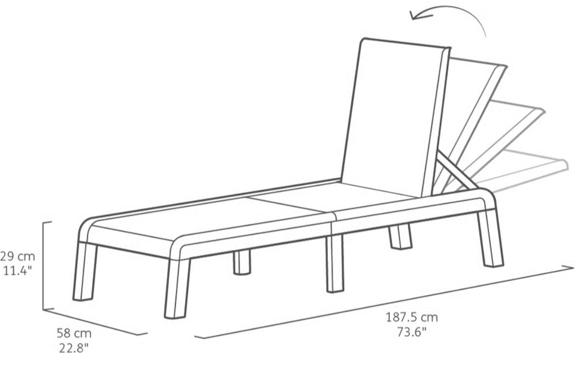 PRE ORDER: SEP. - Keter Mallorca Outdoor Sun Lounger - Graphite