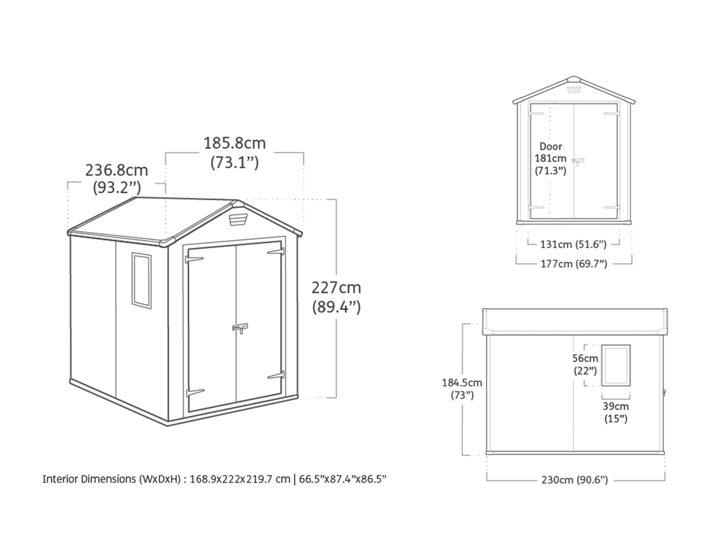 PRE ORDER: APR. - Keter Manor 6 x 8 Garden Shed (1.9 x 2.4m) - mazeproducts