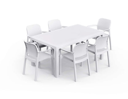 Keter Bella Dining Chair - White - 6 PACK