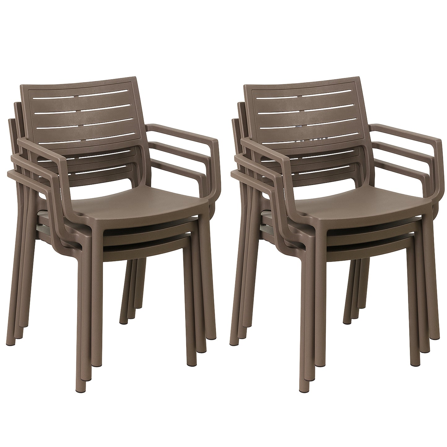 PRE ORDER: SEP. - Keter Metaline Metal Look Dining Chair: Cappuccino- 6 Pack