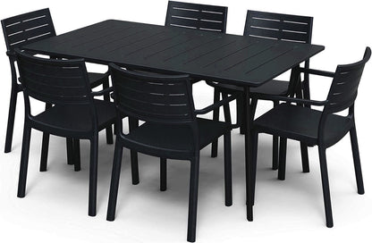 Keter Metalea Metal Look Dining Table : Black