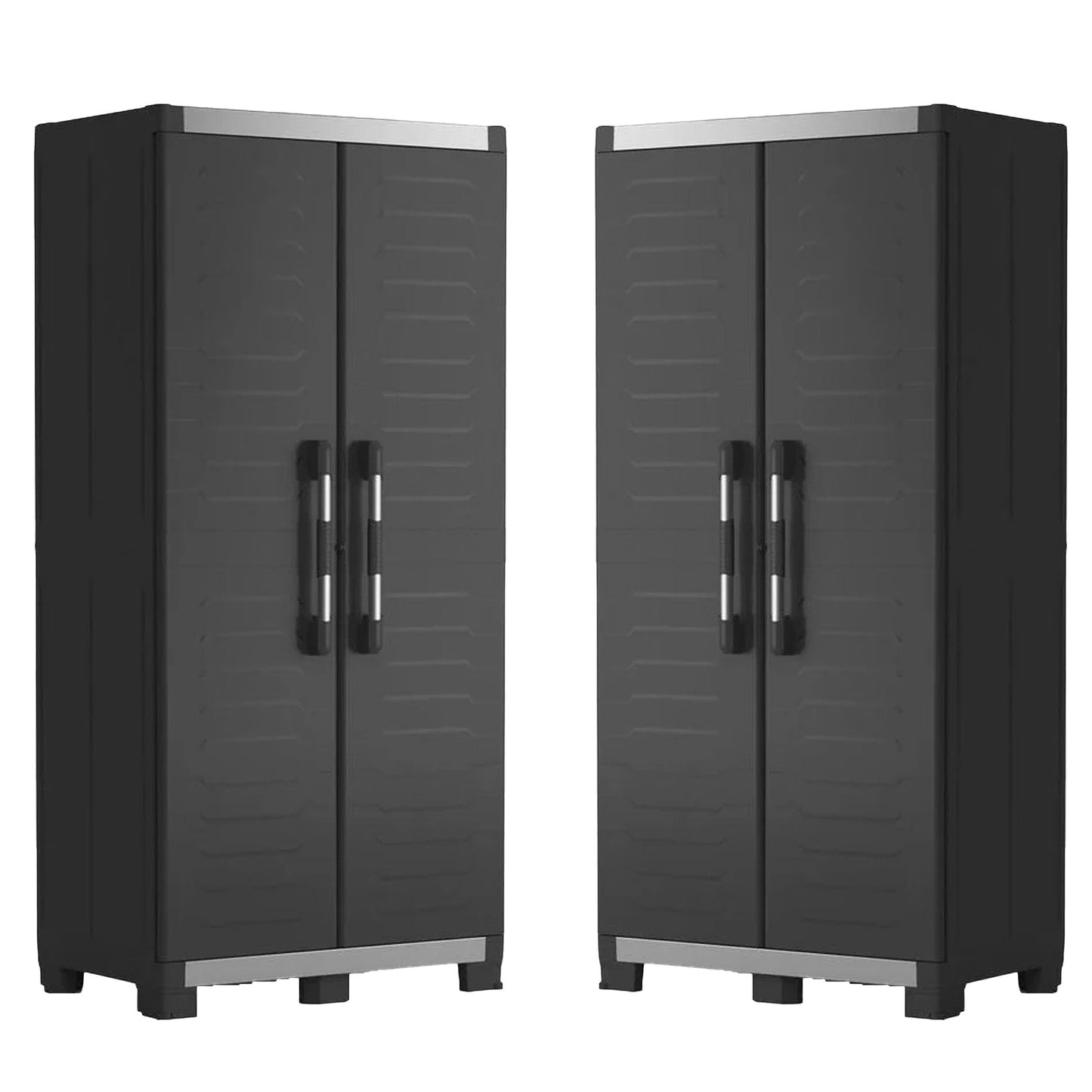 2 x Keter XL Garage Tall Storage Cabinets