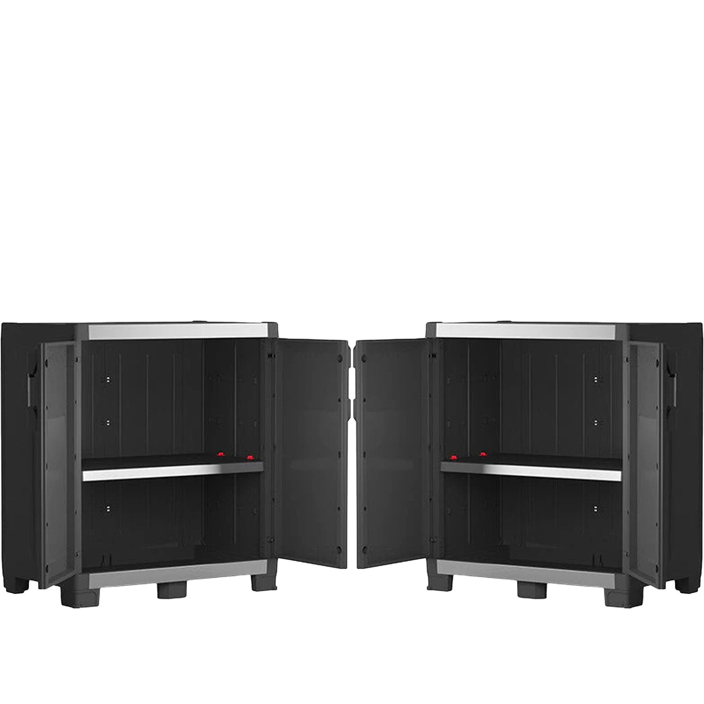 2 x Keter XL Garage Base Storage Cabinets
