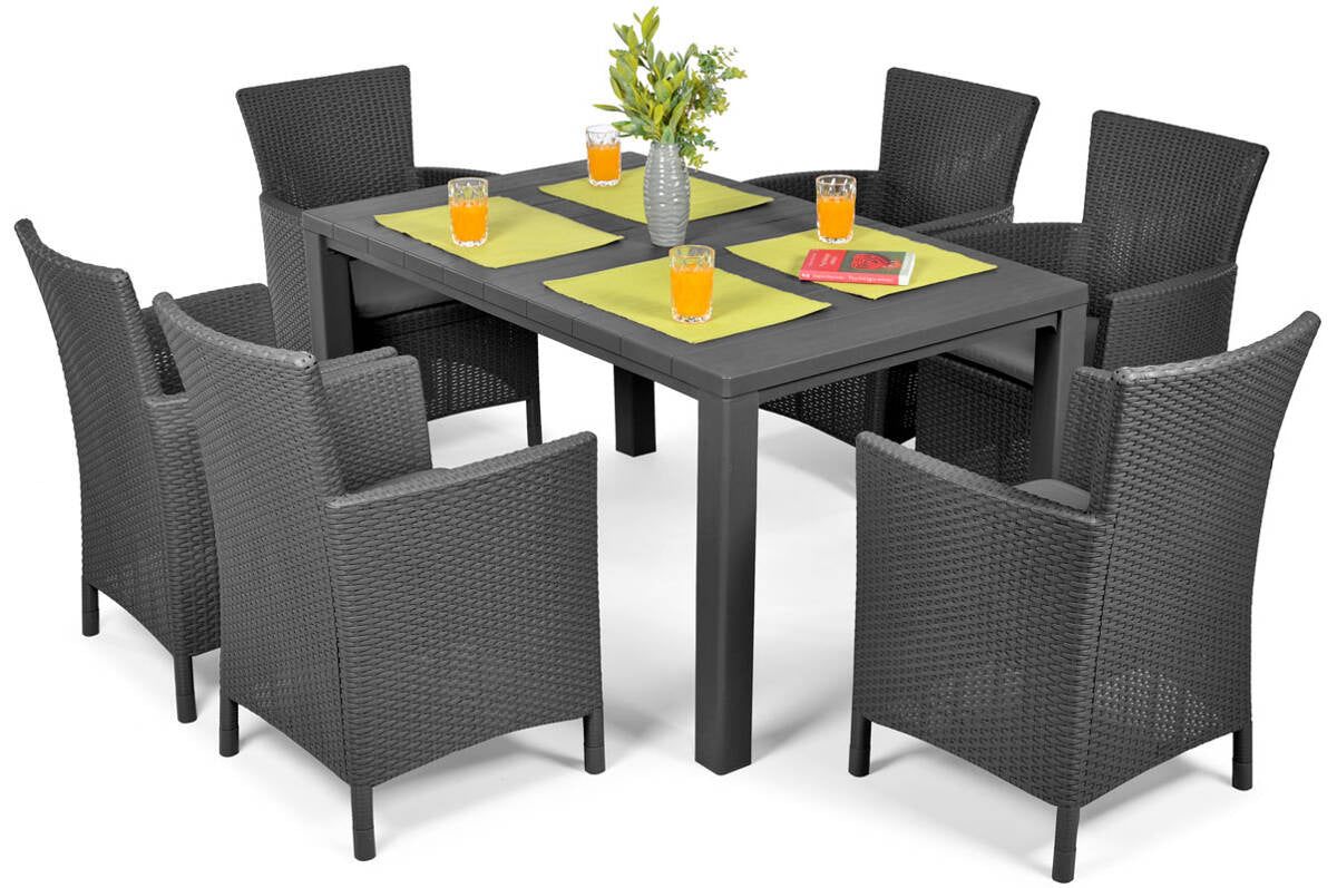 PRE ORDER: SEP. - Keter Julie Iowa Dining Set - Graphite
