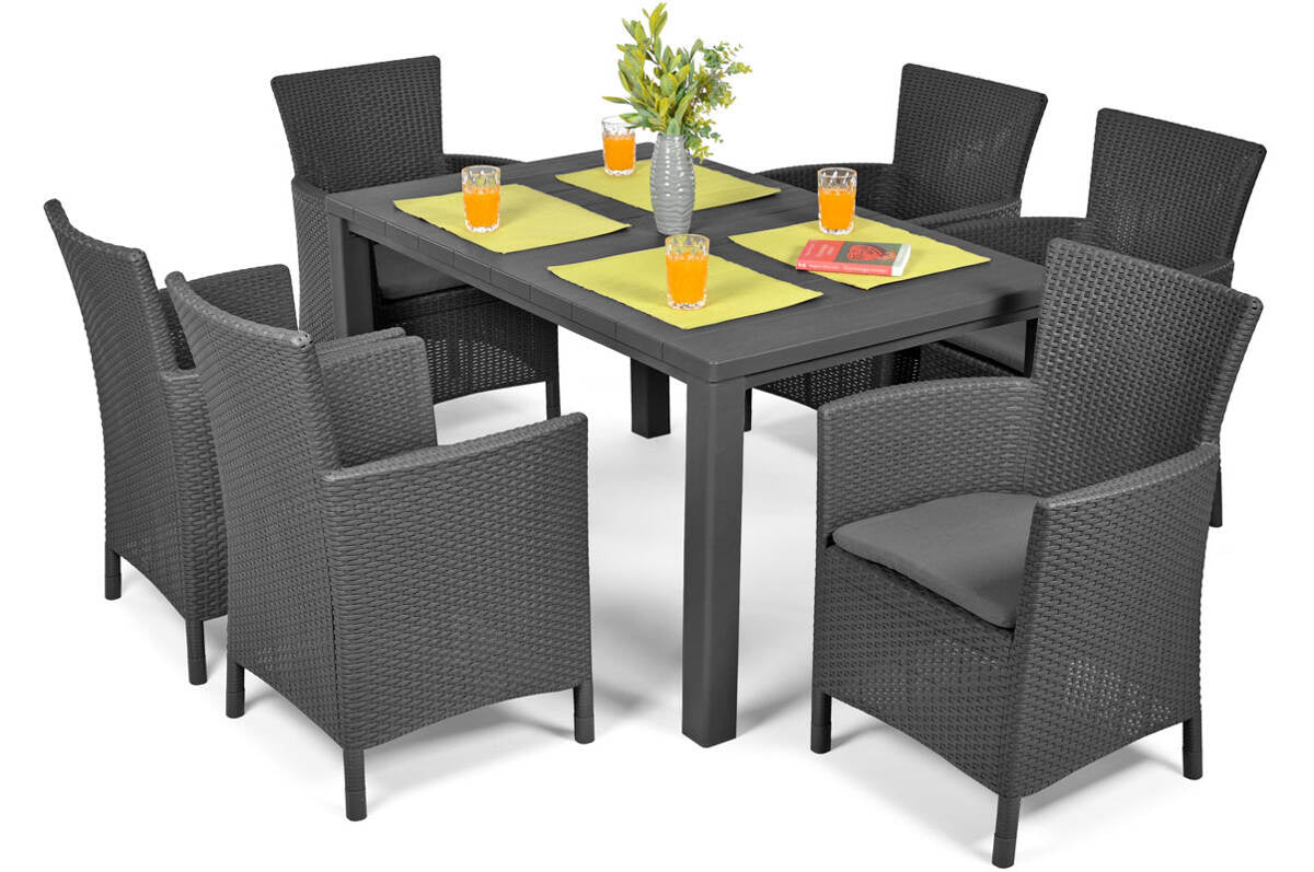 PRE ORDER: SEP. - Keter Julie Iowa Dining Set - Graphite