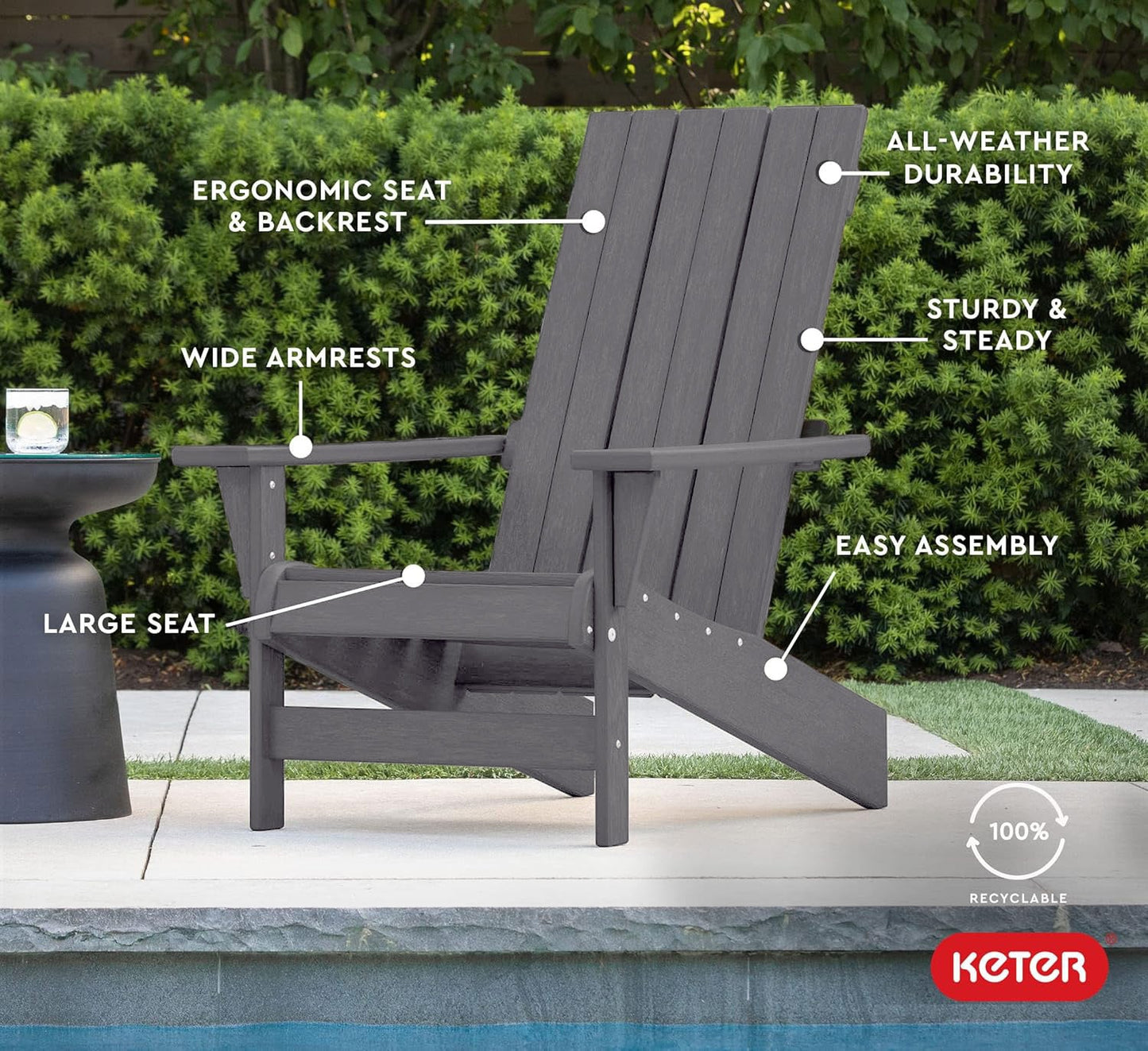 Keter Premium  Montauk Adirondack Chair - Slate