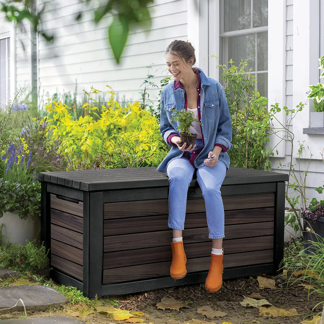 PRE ORDER: OCT. - Keter Signature 630L Storage Box - Rosewood Look