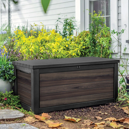 PRE ORDER: OCT. - Keter Signature 630L Storage Box - Rosewood Look
