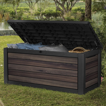 PRE ORDER: OCT. - Keter Signature 630L Storage Box - Rosewood Look